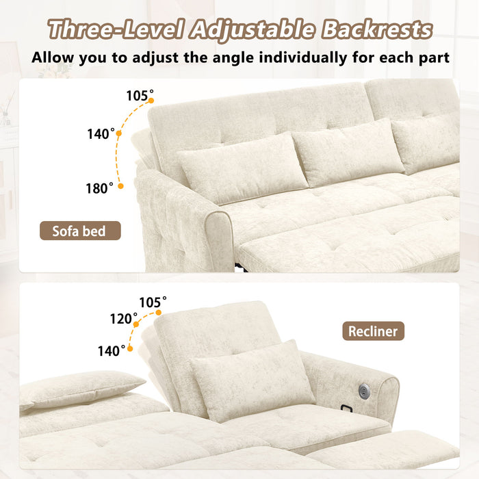 3 Seater Sofa Bed And Reversible Recliner