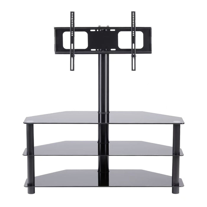 43.3" Multi-Function TV Stand Height Adjustable Bracket Swivel 3 Tier - Black