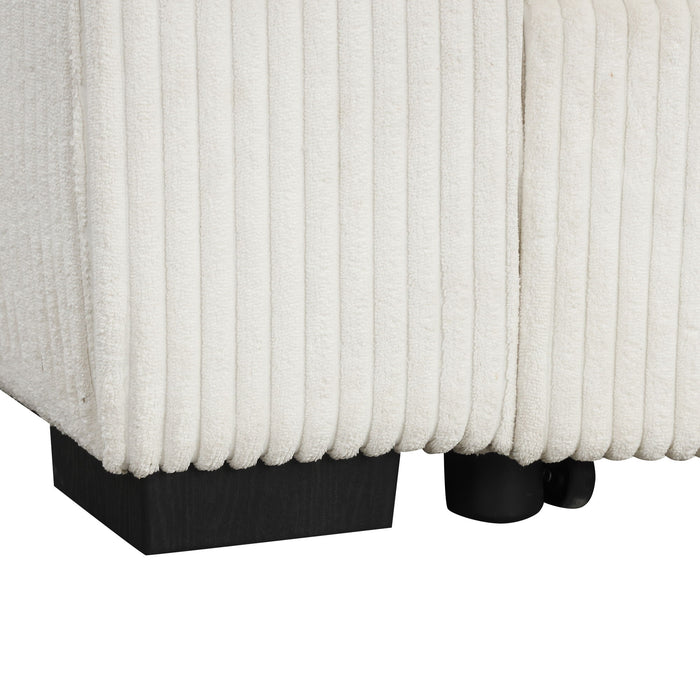 Pull-Out L-Shaped Sectional Sofa With Movable Ottoman And Stool, Large Storage Space, A Cup Holder, And 2 USB Ports For Living Room