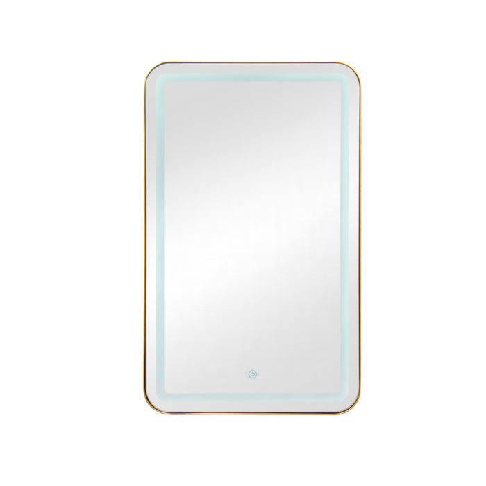 Rectangle Medicine Cabinet Mirror Bathroom Mirror With Storage Wall Mounted Medicine Mirror Cabinet With LED - Gold