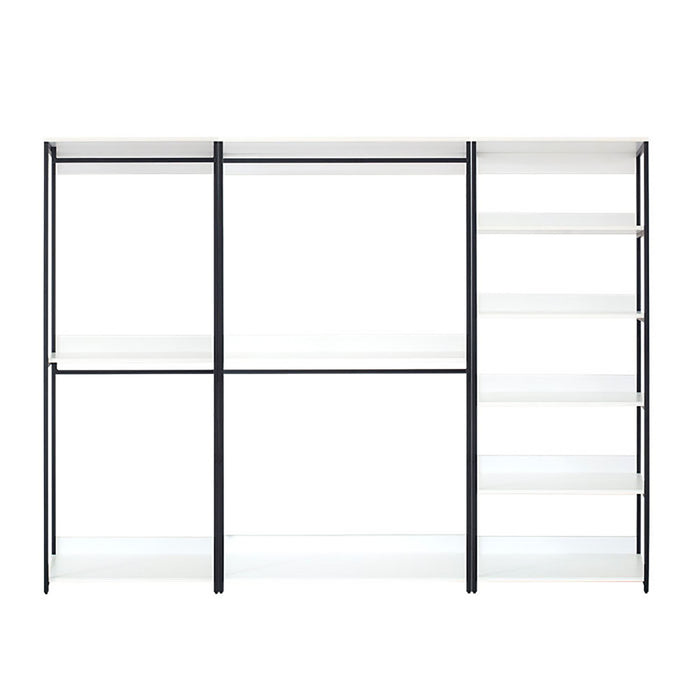 Fiona - Freestanding 3 Tower System Walk In Closet With 7 Shelf Wood And Metal Frame - White