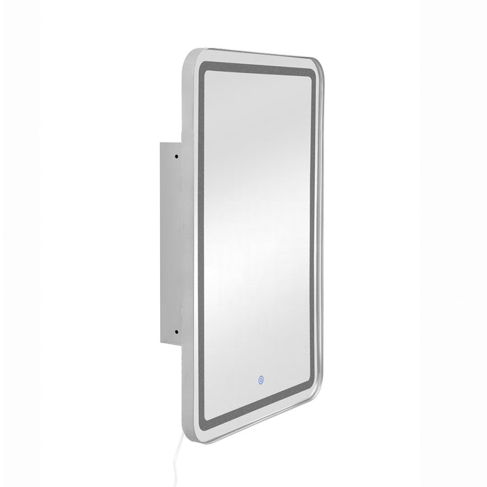 Rectangle Medicine Cabinet Mirror Bathroom Mirror With Storage Wall Mounted Medicine Mirror Cabinet With LED - Sliver