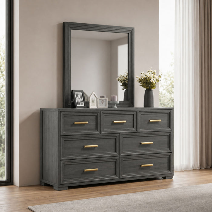 Colorado - Square Mirror (Dresser Not Included) - Charcoal
