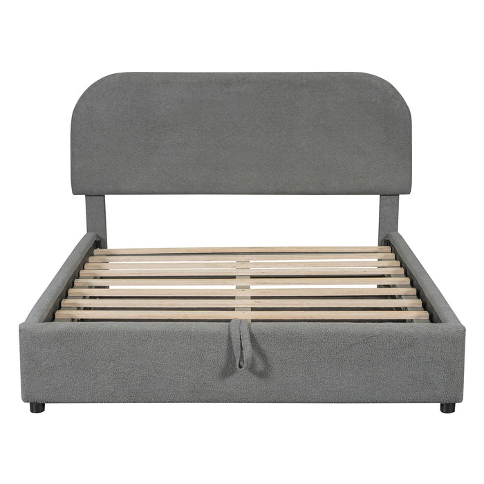 Upholstered Platform Bed With Hydraulic Storage System