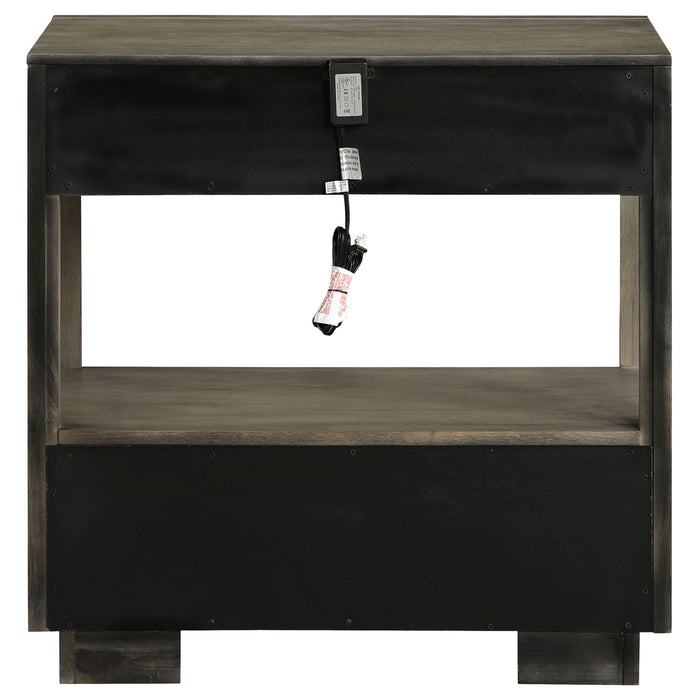 Durango 2-drawer Nightstand Bedside Table Taupe Oak