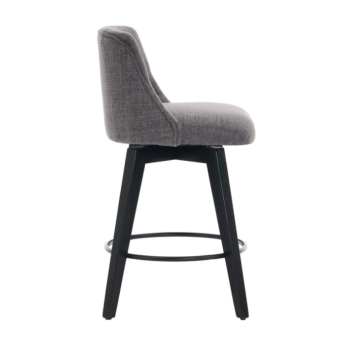 Swivel Bar Stools & Button Tufted Back (Set of 2)