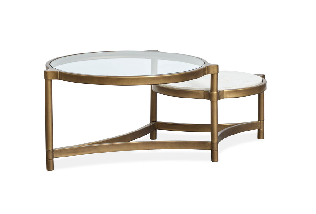 Cassidy - Shaped Cocktail Table - Aged Brass And Volakas Classic