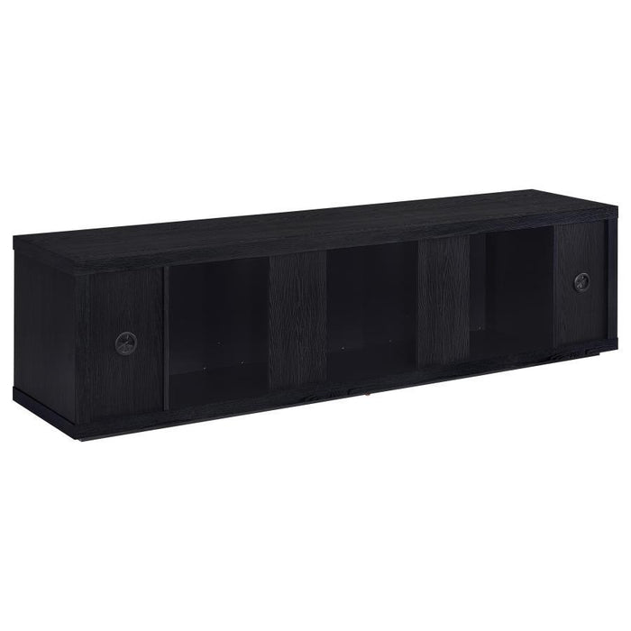 Deiter - 79" TV Stand Fireplace Media Console - Black
