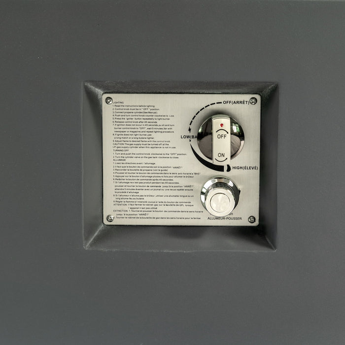 Volon - Rectangular Fire Pit Table, Propane Powered, 50,000 BTU - Light Gray