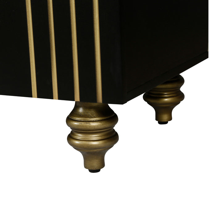 Modern Fluted Sideboard Buffet With Storage, Curve Element, 4 Doors With Adjustable Shelves