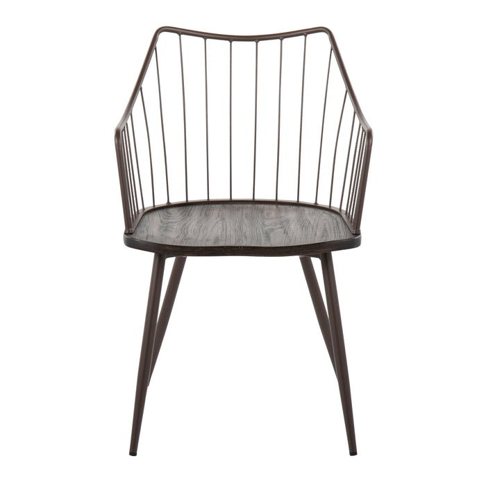 Winston - Farmhouse Style / Dining Chair - Brown / Dark Walnut