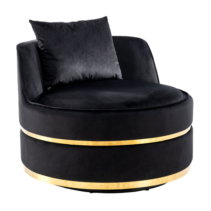 360 Degree Swivel Over Sized Upholstered Barrel Chair