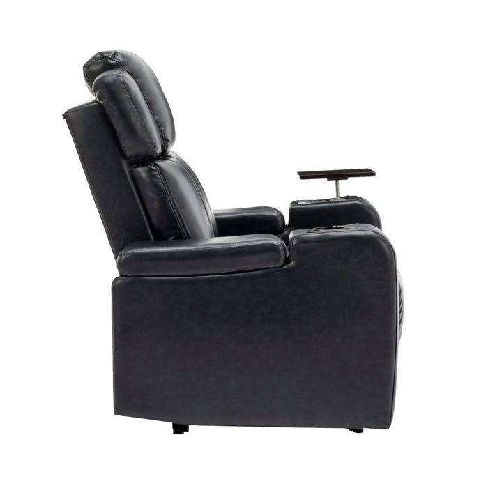 Power Recliner Theater Chair With Cooling Cup Holder, Bluetooth Speaker, LED Lights, USB Ports