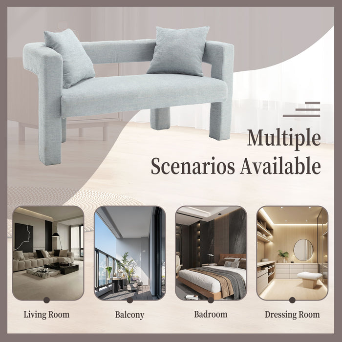 Modern Chenille Loveseat Sofa, Comfy Upholstered 2 Seater