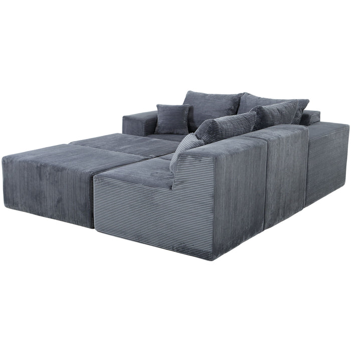 Modular Sectional Sofa, Convertible Couch With Chaise Corduroy