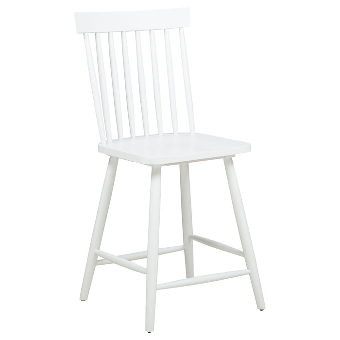 Andrews 5-piece Round Counter Dining Set Light Ash and White