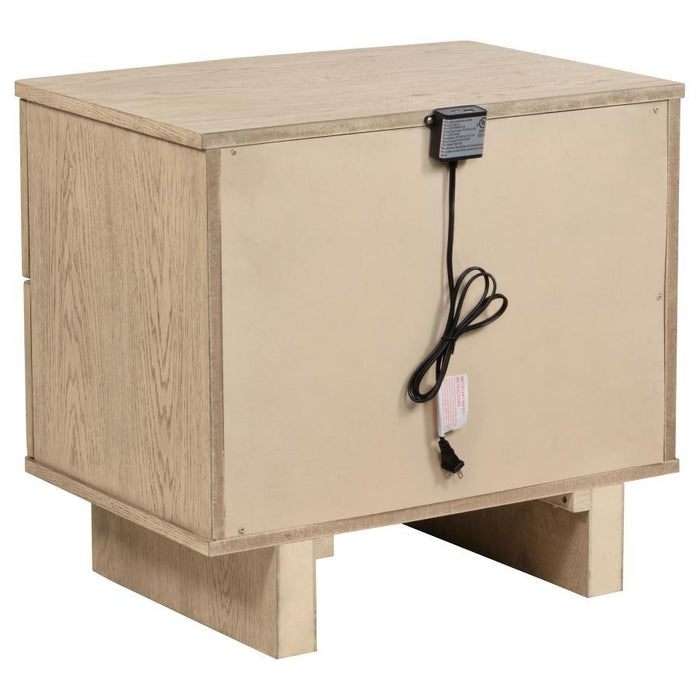 Kailani - 2-Drawer Nightstand Bedside Table - Beige Oak