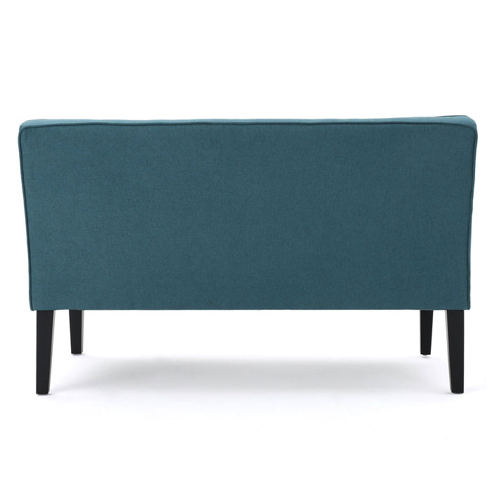 Contemporary Loveseat With Upholstered Fabric And Birch Wood Legs