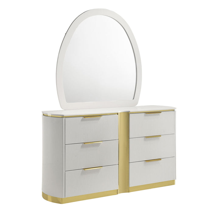 Giovanni - 6 Drawer Dresser (Only Dresser Included, Mirror Not Included) - White