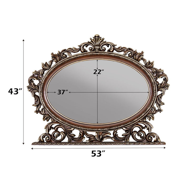 Devany - Oval Mirror - Cherry