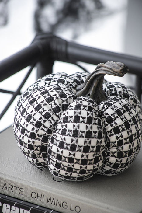 Plaid Pumpkin Decor, For Holiday Halloween Decoration