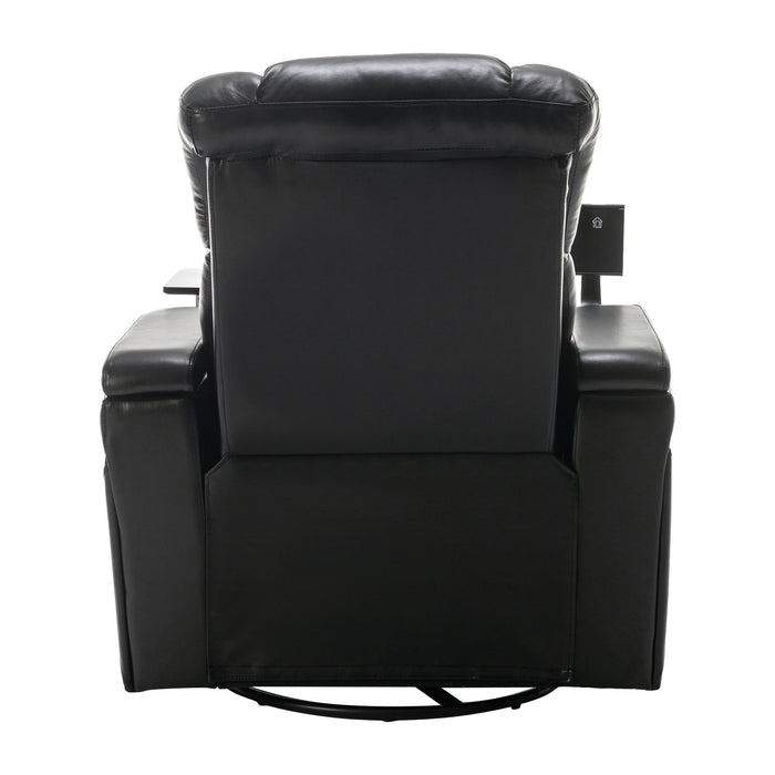 270 Degree Swivel Power Recliner With Tray Table, Phone Holder, Cup Holder, USB Port
