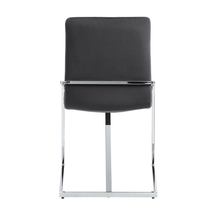 Zlatan - Side Chair Set of 2) - Gray Velvet & Chrome
