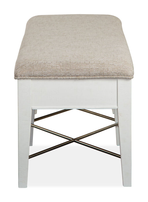 Heron Cove - Bench With Upholstered Seat - Chalk White
