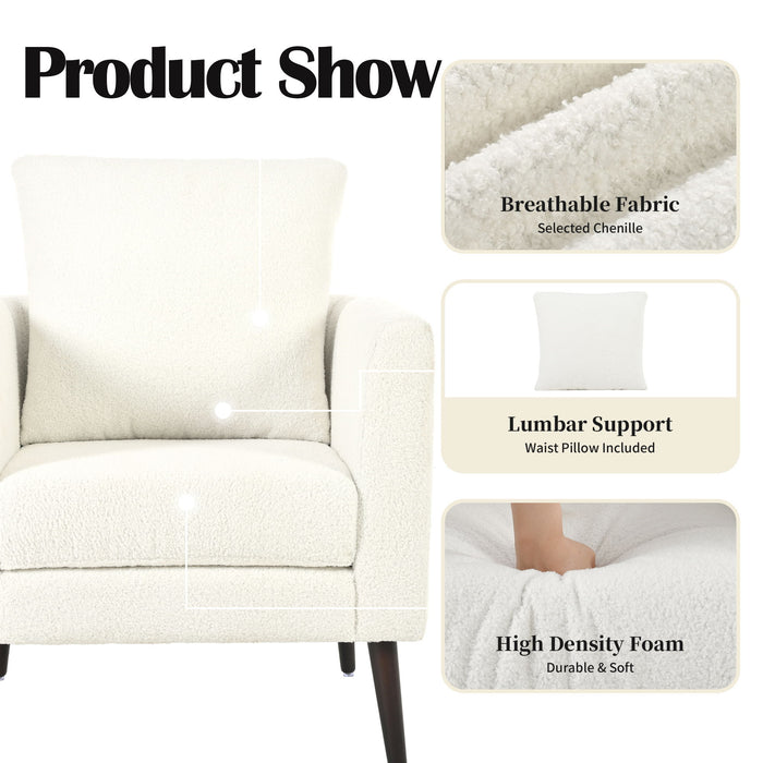 Modern Accent Upholstered Armchair With Pillow