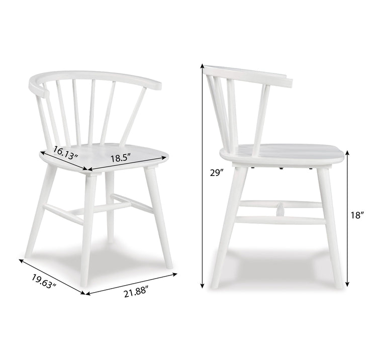 Edo - 5 Piece Dining Set, Trestle Dining Table With 4 Windsor Chairs - White