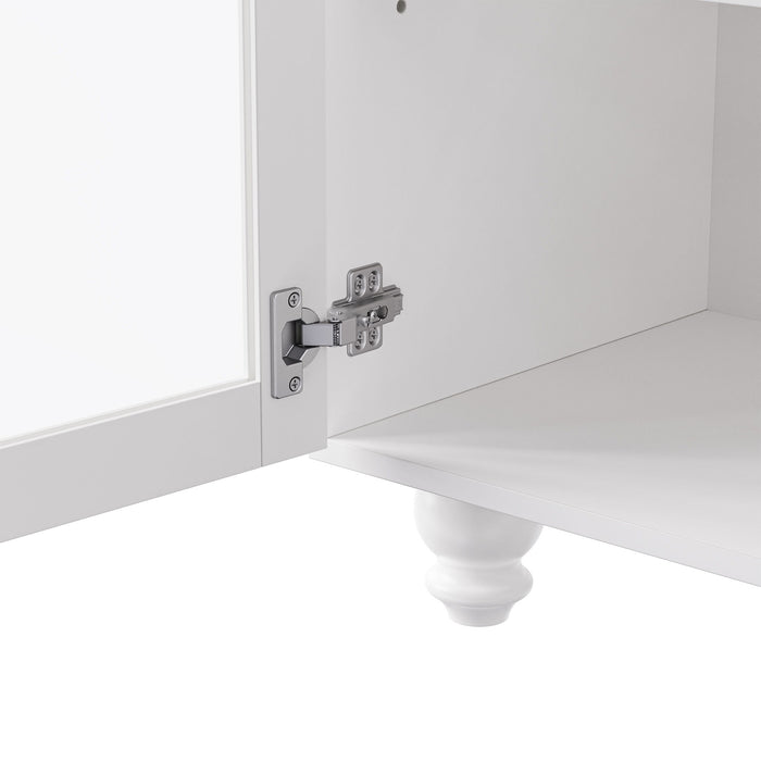 Farmhouse TV Stand With Solid Wood Gourd Shaped Legs For TVs Up To 70"