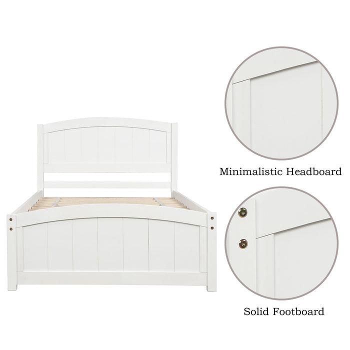 Platform Bed & Headboard, Footboard And Wood Slat Support