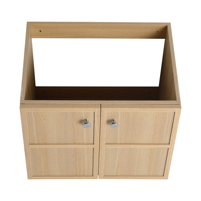 Wall Mounted Bathroom Vanity With Ceramic Sink And 2 Soft Closing Doors