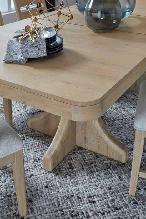 Somerset - Trestle Dining Table - Butternut and Omari Natural