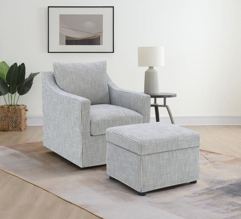 Winter - Upholstered Sloped Arm Accent Swivel Chair