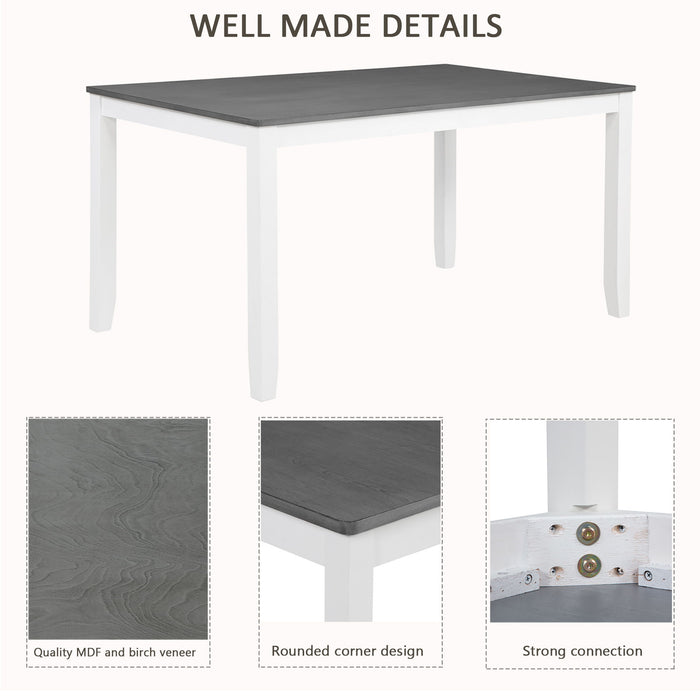 Elegant 6 Piece Dining Table Set With 4 Chairs And Bench