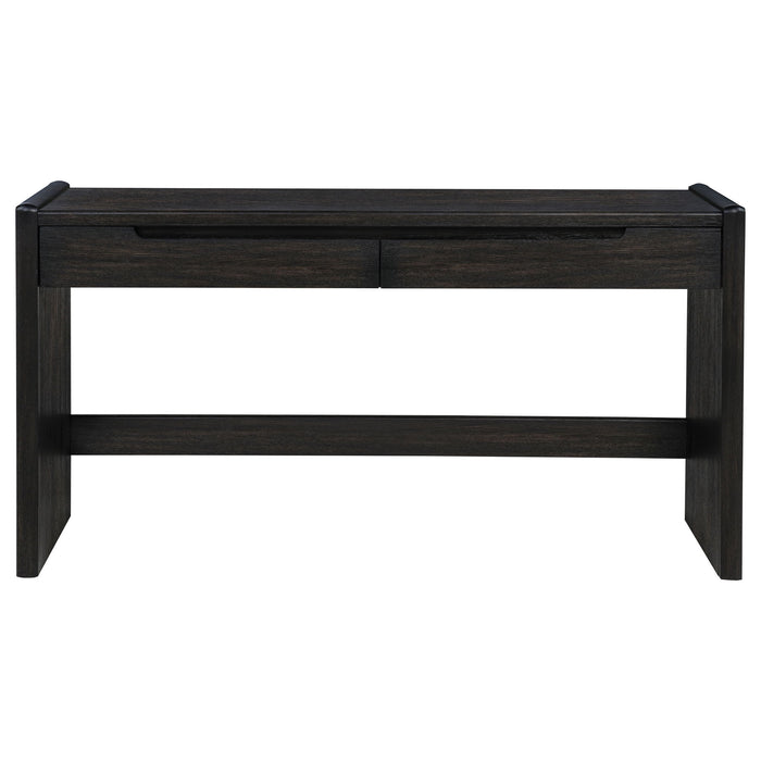 Leandro 2-drawer Home Office Writing Desk Burnished Black