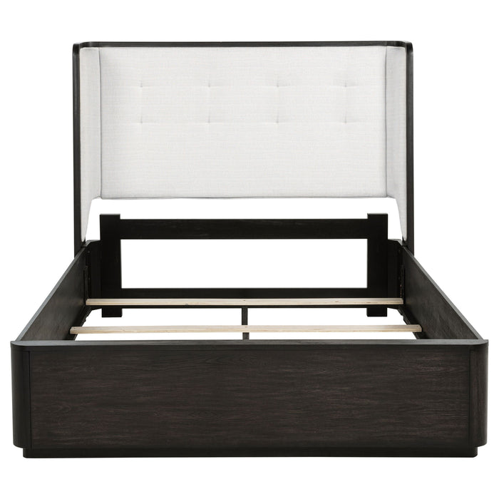 Leandro 55-inch Queen Wingback Bed Burnished Black