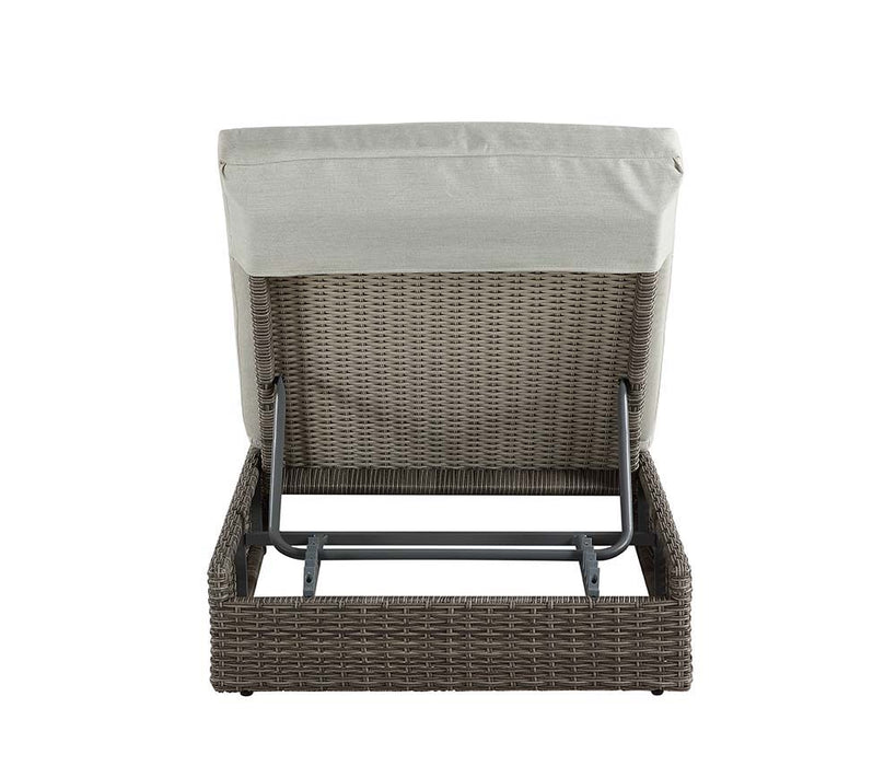 Salena - 8" Patio Sun Lounge - Beige Fabric & Gray