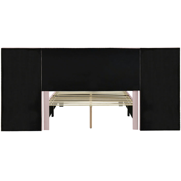 Upholstered Platform Bed With Big Headboard