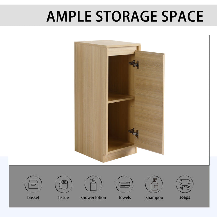 92" Freestanding Bathroom Vanity With Sink, 1 Small Storage Cabinet, Soft Close Door - Ameican White Oak