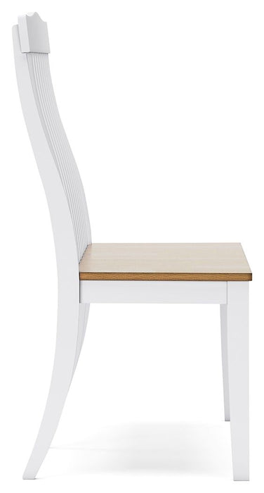 Ashbryn - Double Dining Chair - White / Natural