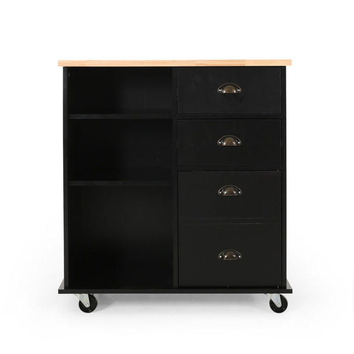 Yohaan - Contemporary Kitchen Cart With Wheels