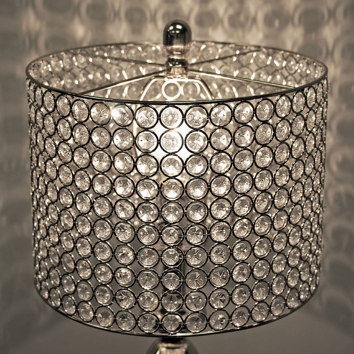 Ashland - Contemporary Table Lamp Round Clear Crystal Beads (Set of 2) - Polished Nickel