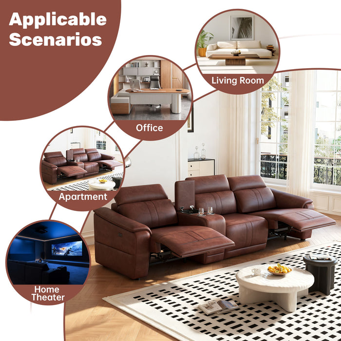Modular Sofa With Recliners And Cup Holders Sectional Set