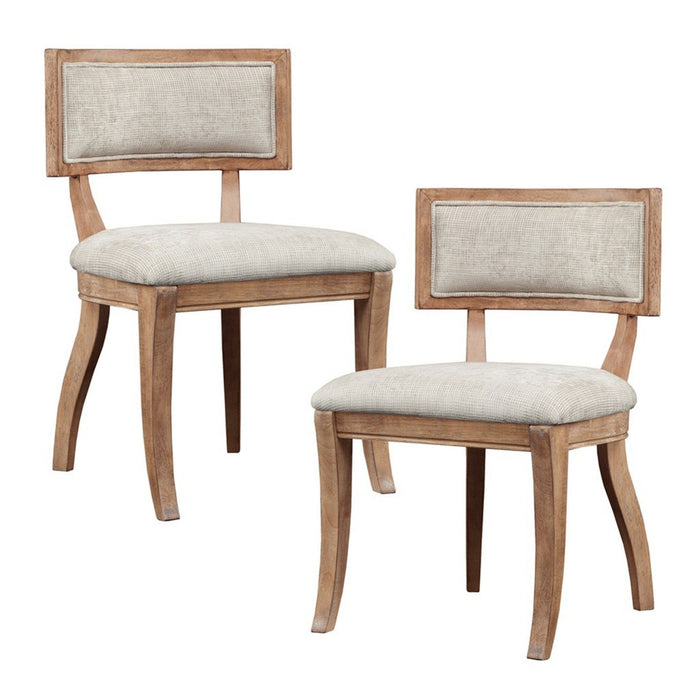 Classic Dining Chair With Curved Back (Set of 2) - Beige / Light Natural