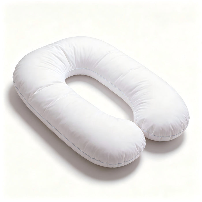U - Shape Pregnancy Body Pillow For Side Sleeper Support - White