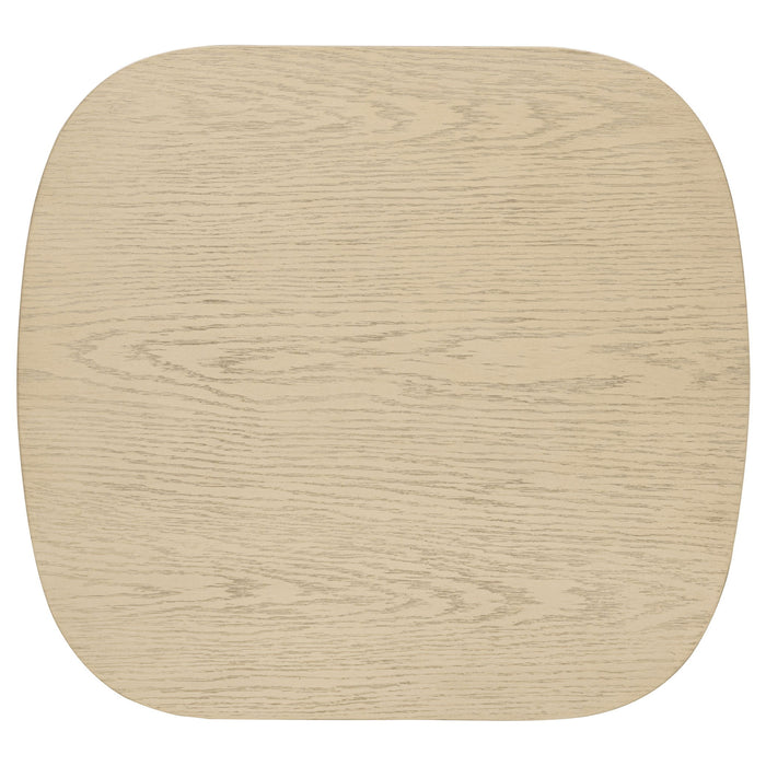 Kailani Coastal Square End Side Table with Shelf Beige Oak