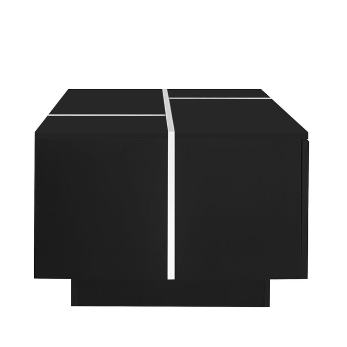 Extendable Coffee Table With 2 Hidden Storage Space And 2 Drawers For Living Room