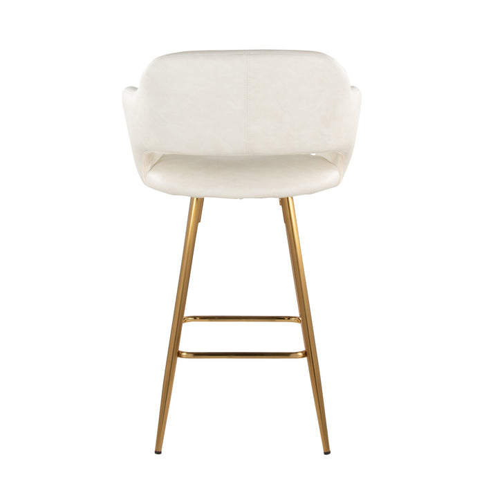 Margarite - Contemporary Fixed Height Counter Stool With Footrest (Set of 2) With Square